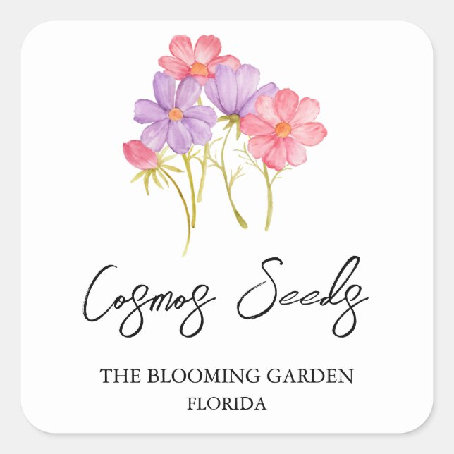 Cosmos-Saatschild Quadratischer Aufkleber (Vorderseite)