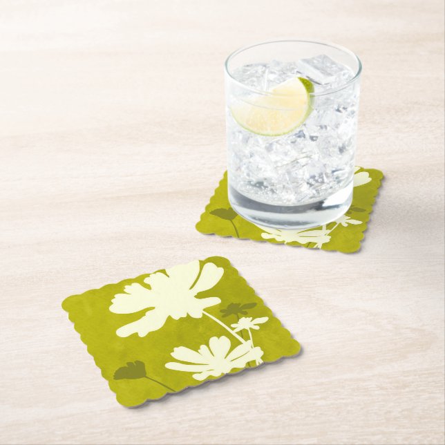 Cosmos Silhouette Lime Green Summer Zuhause Untersetzer (Vor Ort)