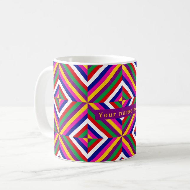 Cosmos-unendliche Personalisierte Tasse - Gelb/Pur (Vorderseite Links)