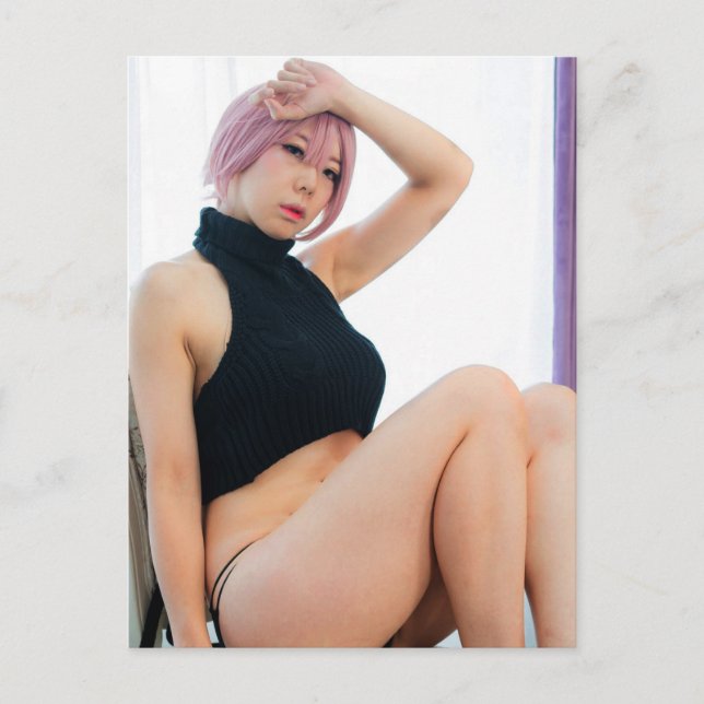 Cosplay Anime Hübsches asiatisches Schönes Foto Po Postkarte (Vorderseite)