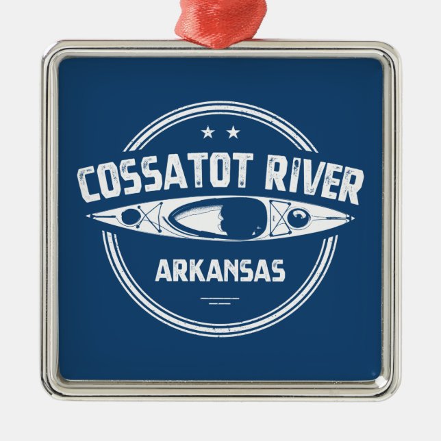 Cossatot River Arkansas Kayaking Ornament Aus Metall (Vorne)