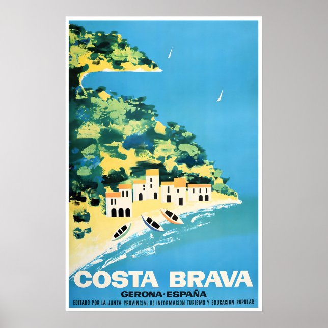 Costa Brava Kunst Spanien Reiseplakat Spanischer D Poster (Vorne)
