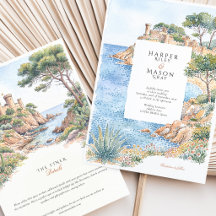 Costa Brava Spanien Aquarell Destination Hochzeit