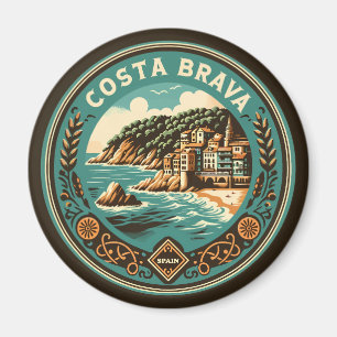 Costa Brava Spanien Reisen Art Abzeichen Magnet