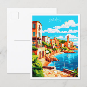 Costa Brava Spanien Vintage-Reiseillustration Postkarte