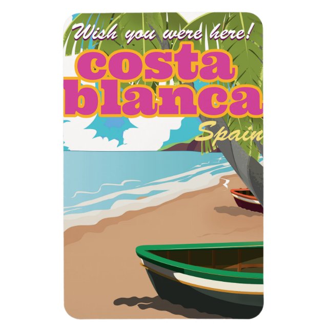 Costa de Valencia Vintage Reiseposter Magnet (Vertikal)