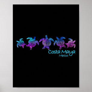 Costa Maya Beach Design _ Tribal Turtle Geschenk Poster