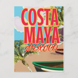 Costa Maya Mexico Strandposter Postkarte