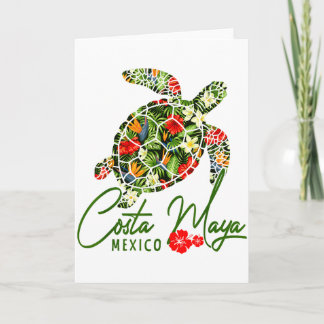 Costa Maya Mexiko Meeresschildkröte Tropischer Hib Karte
