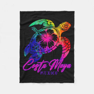 Costa Maya Mexiko Tie Dye Meeresschildkröte Hibisk Fleecedecke