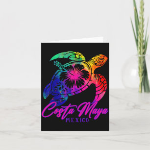 Costa Maya Mexiko Tie Dye Meeresschildkröte Hibisk Karte