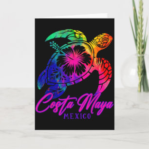 Costa Maya Mexiko Tie Dye Meeresschildkröte Hibisk Karte