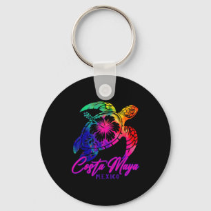 Costa Maya Mexiko Tie Dye Meeresschildkröte Hibisk Schlüsselanhänger