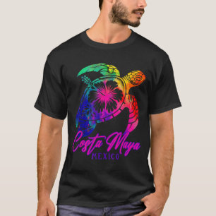 Costa Maya Mexiko Tie Dye Meeresschildkröte Hibisk T-Shirt