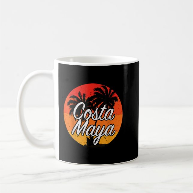 Costa Maya Mexiko Urlaub Vintager Sonnenuntergang  Kaffeetasse (Links)