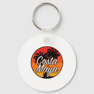 Costa Maya Mexiko Urlaub Vintager Sonnenuntergang Schlüsselanhänger