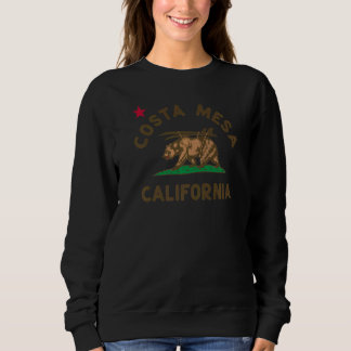 Costa Mesa California Beach Flag Bear Surf Ca Vint Sweatshirt