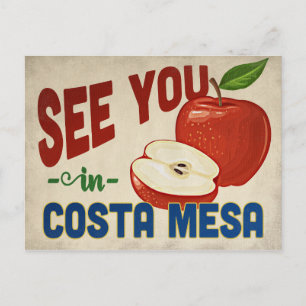 Costa Mesa Kalifornien Apfel - Vintage Reise Postkarte