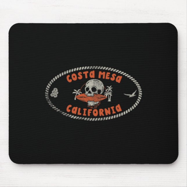 Costa Mesa Kalifornien Ca Retro Surfer Front Und C Mousepad (Vorne)