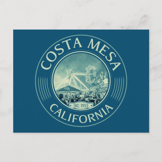COSTA MESA ORANGE KALIFORNIA - STADT COSTA MESA POSTKARTE (Vorderseite)