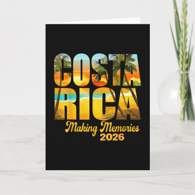 Costa Rica 2026 Erinnerungen schaffen passendes Fa Karte (Vorderseite)