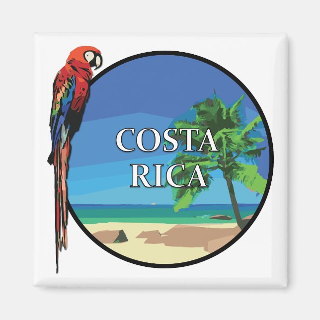 Costa Rica - 2 Zoll Square Magnet (Vorne)