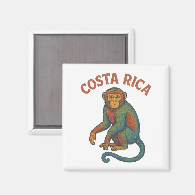 Costa Rica-Affenmagnet Magnet (Vorderseite/Rückseite)