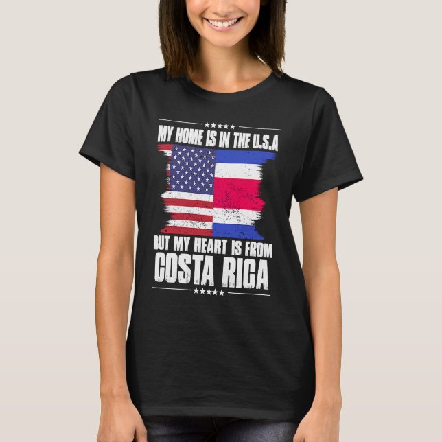 Costa Rica American Patriot Grown Proud Zuhause He T-Shirt (Vorderseite)