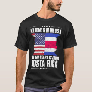 Costa Rica American Patriot Grown Proud Zuhause He T-Shirt