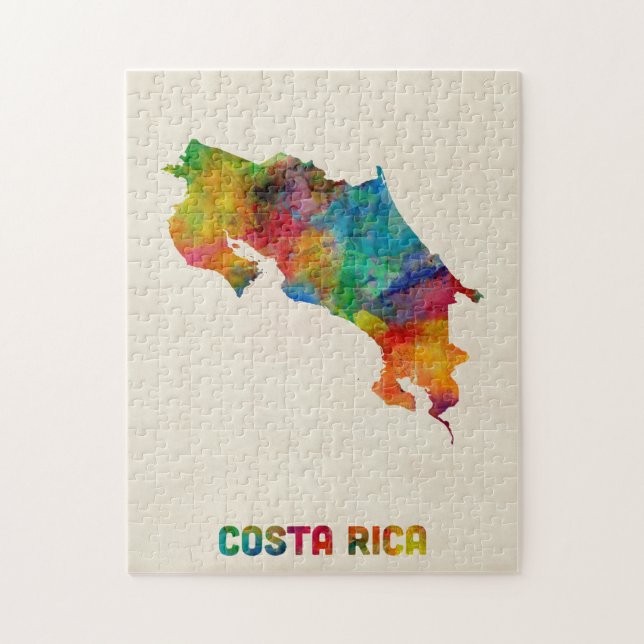 Costa Rica-Aquarell-Karte Puzzle (Vertikal)