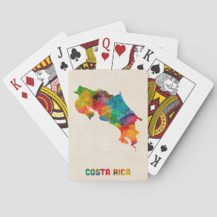 Costa Rica-Aquarell-Karte Spielkarten