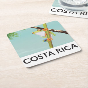 Costa Rica Baumfrosch Urlaubsposter Rechteckiger Pappuntersetzer