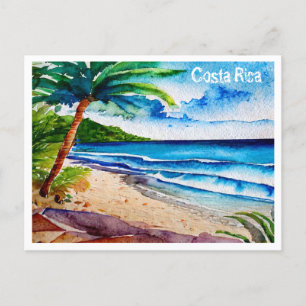 Costa Rica Beach Pura Vida Aquarellmalerei Postkarte