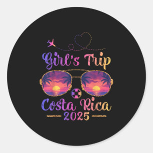 Costa Rica Beach Summer Sungl Girls Trip 2025 Runder Aufkleber