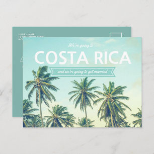 Costa Rica Beach Wedding rettet die Daten Ankündigungspostkarte