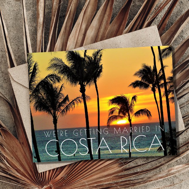 Costa Rica Beach Wedding Save the Date Ankündigungspostkarte (Von Creator hochgeladen)