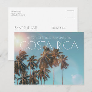 Costa Rica Beach Wedding Save the Date Ankündigungspostkarte