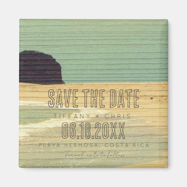 Costa Rica Beach Wedding Save the Date Magnet (Vorne)