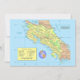 COSTA RICA Big 5x7  Karte Postkarte