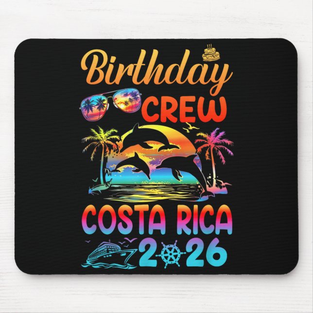 Costa Rica Birthday Trip Vacation 2026 Matching Gr Mousepad (Vorne)