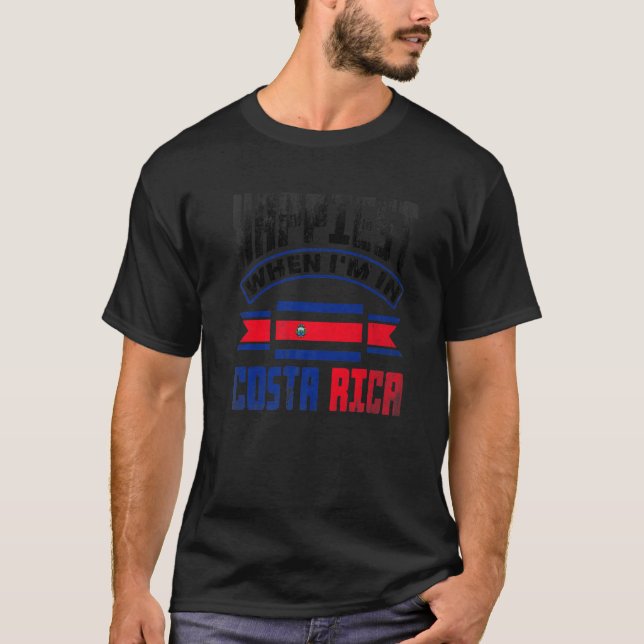 Costa Rica Costa-ricanische Flagge Glücklichsten W T-Shirt (Vorderseite)