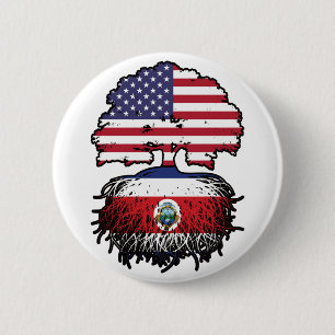 Costa Rica Costa-ricanischer Amerikaner USA Baumwu Button