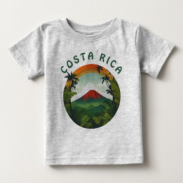 Costa Rica Custom Volcano Baby T-shirt (Vorderseite)