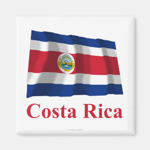 Costa Rica, das Flagge mit Namen wellenartig Magnet