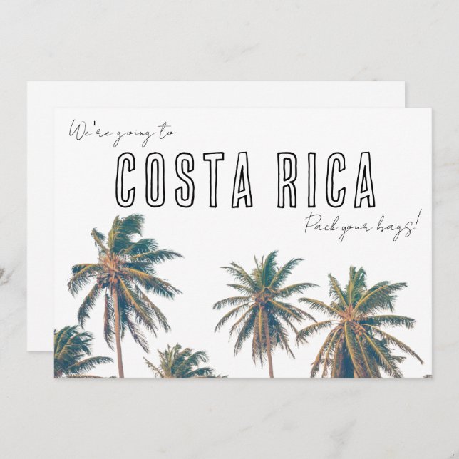 Costa Rica Destination Beach Wedding Save the Date (Vorne/Hinten)