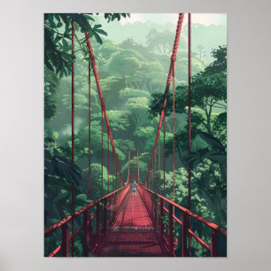 Costa Rica Druck Costa Rica Illustration Regenwald Poster