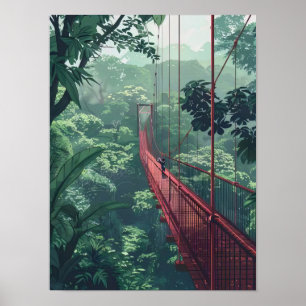 Costa Rica Druck Costa Rica Illustration Regenwald Poster