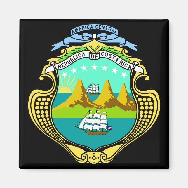 Costa Rica Emblem Magnet (Vorne)