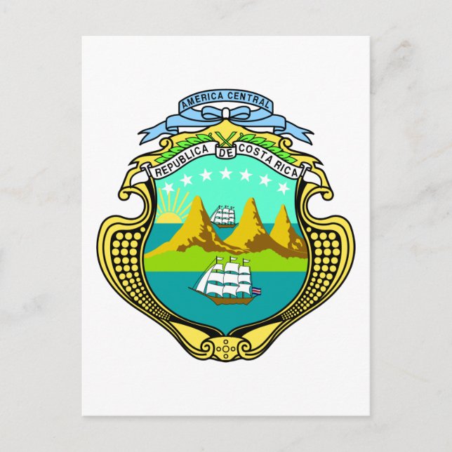Costa rica Emblem Postkarte (Vorderseite)