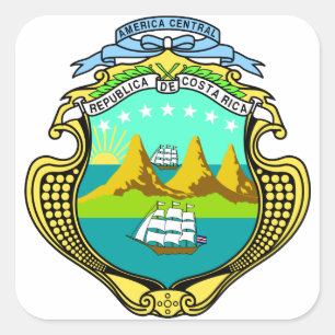 Costa rica Emblem Quadratischer Aufkleber